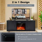 Mobile TV Costway 58'' Mobile con Consolle Centro Intrattenimento con 2 Armadietti per TV 65'' Naturale\Nero\Noce