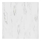 Tavolino rotondo Lavish Home con piano effetto marmo e base in metallo a croce, bianco/oro