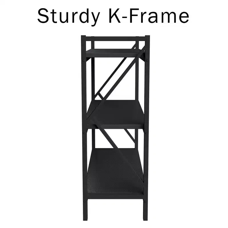Lavish Home Libreria a 3 ripiani Tavolino console o Scaffale portaoggetti, Nero