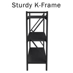 Lavish Home Libreria a 3 ripiani Tavolino console o Scaffale portaoggetti, Nero