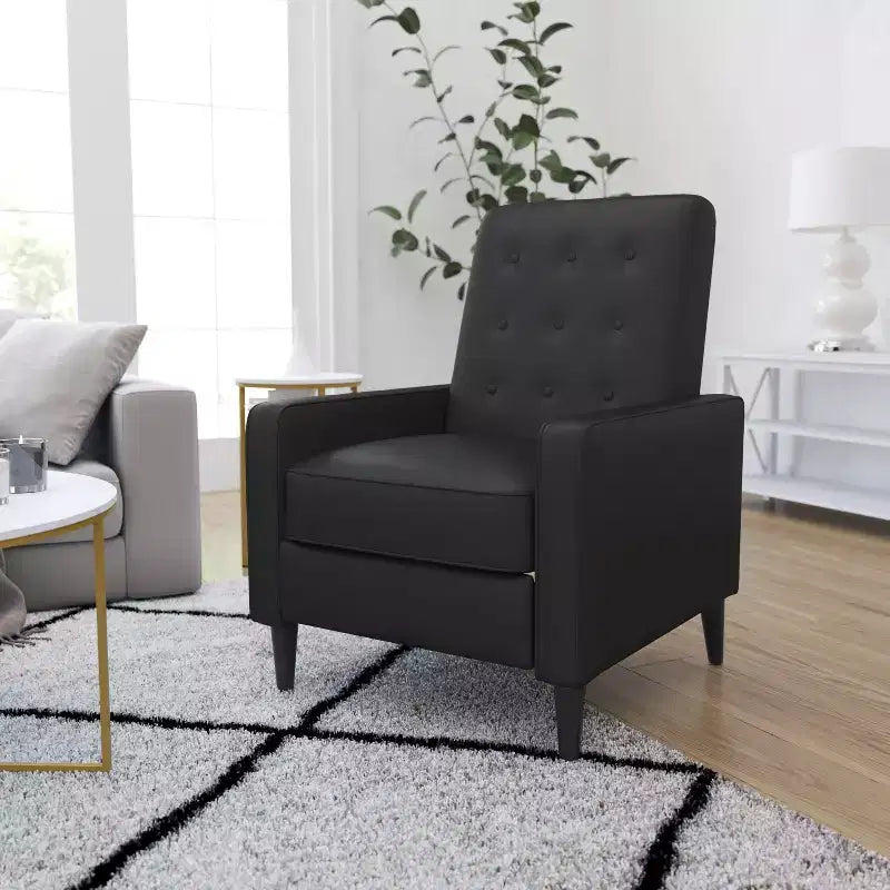 Poltrona reclinabile Darcy Merrick Lane, design moderno di metà secolo, imbottitura trapuntata, schienale ergonomico a spinta, per soggiorno