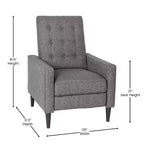Poltrona reclinabile Darcy Merrick Lane, design moderno di metà secolo, imbottitura trapuntata, schienale ergonomico a spinta, per soggiorno