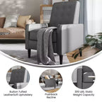 Poltrona reclinabile Darcy Merrick Lane, design moderno di metà secolo, imbottitura trapuntata, schienale ergonomico a spinta, per soggiorno
