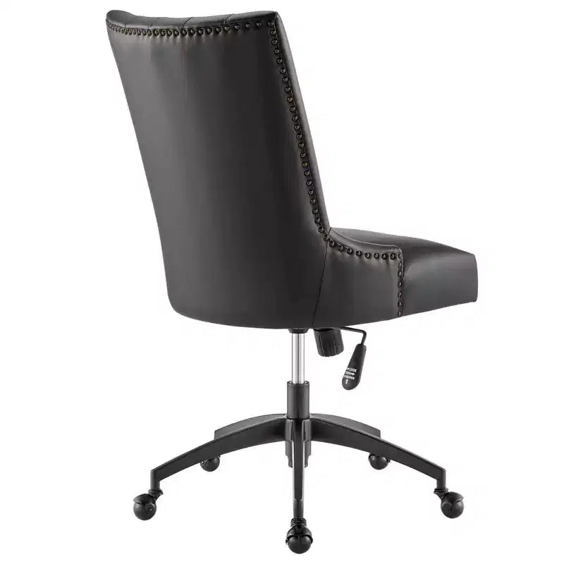 Sedia da ufficio Empower in pelle vegana trapuntata a canale - Modway