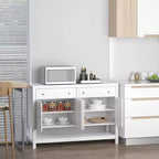 HOMCOM Madia moderna 47, mobile da buffet, credenza con ripiani regolabili e cassetti, per soggiorno, bianco