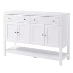 HOMCOM Madia moderna 47, mobile da buffet, credenza con ripiani regolabili e cassetti, per soggiorno, bianco