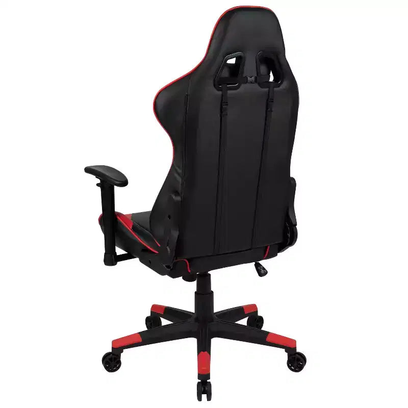 Postazione da Gaming BlackArc Delta: Sedia reclinabile con supporto lombare e poggiatesta; Scrivania con gancio per cuffie/portabicchieri staccabile e supporto per monitor