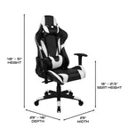 Postazione da Gaming BlackArc Delta: Sedia reclinabile con supporto lombare e poggiatesta; Scrivania con gancio per cuffie/portabicchieri staccabile e supporto per monitor