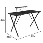 Postazione da Gaming BlackArc Delta: Sedia reclinabile con supporto lombare e poggiatesta; Scrivania con gancio per cuffie/portabicchieri staccabile e supporto per monitor