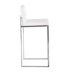 Set di 2 sgabelli da bar Fuji con schienale alto in acciaio inossidabile/velluto - LumiSource