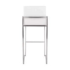 Set di 2 sgabelli da bar Fuji con schienale alto in acciaio inossidabile/velluto - LumiSource