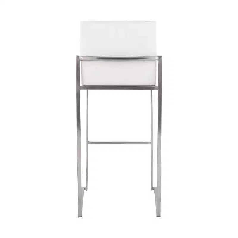 Set di 2 sgabelli da bar Fuji con schienale alto in acciaio inossidabile/velluto - LumiSource