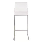 Set di 2 sgabelli da bar Fuji con schienale alto in acciaio inossidabile/velluto - LumiSource
