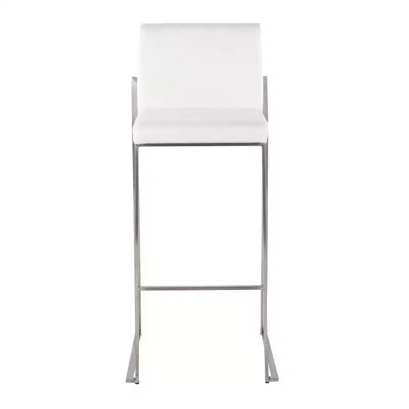Set di 2 sgabelli da bar Fuji con schienale alto in acciaio inossidabile/velluto - LumiSource