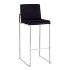 Set di 2 sgabelli da bar Fuji con schienale alto in acciaio inossidabile/velluto - LumiSource