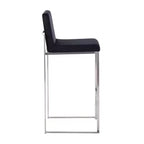 Set di 2 sgabelli da bar Fuji con schienale alto in acciaio inossidabile/velluto - LumiSource