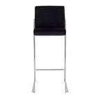 Set di 2 sgabelli da bar Fuji con schienale alto in acciaio inossidabile/velluto - LumiSource