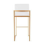 Set di 2 sgabelli da bar alti Fuji in acciaio inossidabile/velluto con gambe dorate - LumiSource