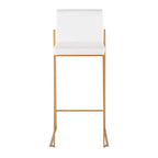 Set di 2 sgabelli da bar alti Fuji in acciaio inossidabile/velluto con gambe dorate - LumiSource