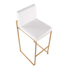 Set di 2 sgabelli da bar alti Fuji in acciaio inossidabile/velluto con gambe dorate - LumiSource