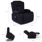 Poltrona reclinabile elettrica in lino con sollevamento, massaggio, porta USB, riscaldamento e portabicchieri, Best Choice Products