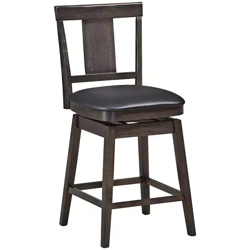 Costway 1PC\2PCS\3PCS\4PCS Swivel Bar Stool 24 inch Upholstered Counter Height Bar Chair w/Rubber Wood Legs