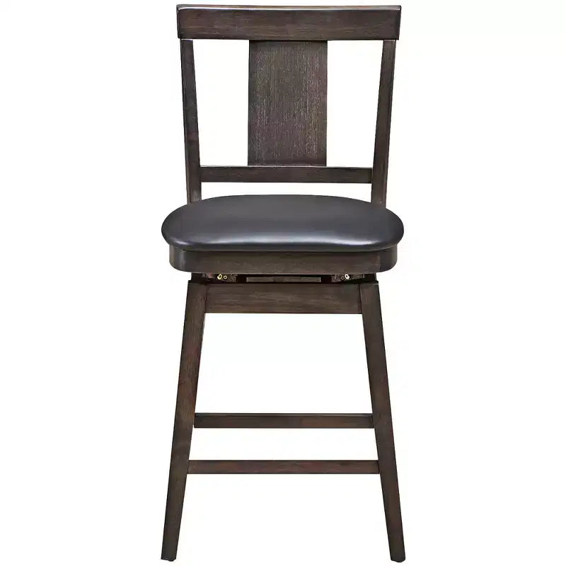 Costway Sgabello da Bar Girevole da 1/2/3/4 Pezzi, 61 cm, con Rivestimento, Altezza Contatore, con Gambe in Legno di Caucciù