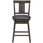 Costway Sgabello da Bar Girevole da 1/2/3/4 Pezzi, 61 cm, con Rivestimento, Altezza Contatore, con Gambe in Legno di Caucciù
