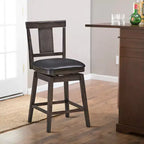 Costway Sgabello da Bar Girevole da 1/2/3/4 Pezzi, 61 cm, con Rivestimento, Altezza Contatore, con Gambe in Legno di Caucciù