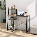 Scrivania da ufficio Costway con libreria porta PC e struttura in metallo, scrivania per studio