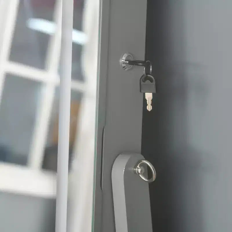 HOMCOM Armadio Portagioie con Specchio a Figura Intera e Luci LED, Organizer Gioielli con 4 Angoli Regolabili e Chiave