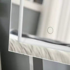 HOMCOM Armadio Portagioie con Specchio a Figura Intera e Luci LED, Organizer Gioielli con 4 Angoli Regolabili e Chiave