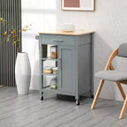 HOMCOM Carrello da Cucina Compatto con Ruote, Carrello Multiuso con Ripiano e Cassetto per Sala da Pranzo