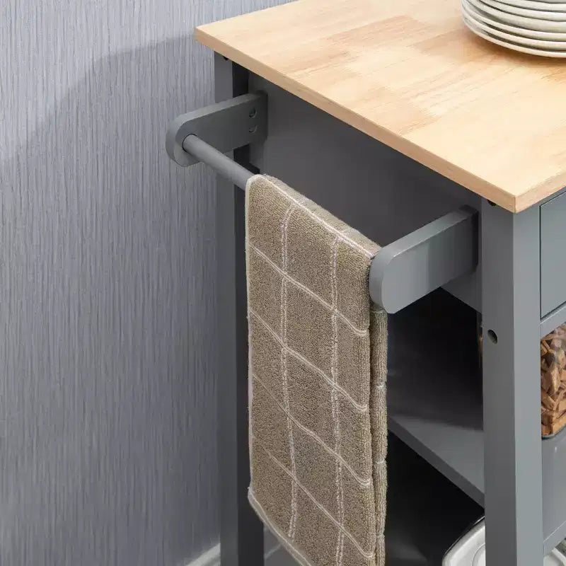 HOMCOM Carrello da Cucina Compatto con Ruote, Carrello Multiuso con Ripiano e Cassetto per Sala da Pranzo