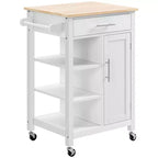 HOMCOM Carrello da Cucina Compatto con Ruote, Carrello Multiuso con Ripiano e Cassetto per Sala da Pranzo