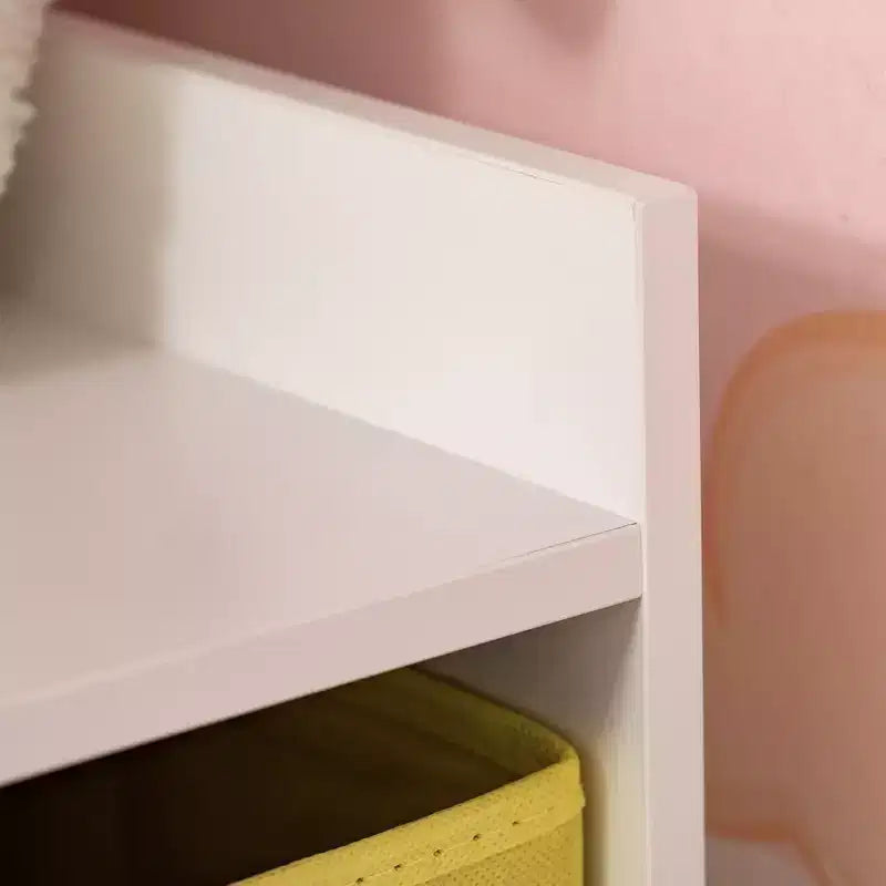 HOMCOM Mobile da Armadio per Bambini in Legno, Angolare Autoportante, Cassetti Contenitori per Giocattoli Vestiti Libri, Comò, Libreria per Bambini, Mensola Espositiva, Guardaroba per Camera da Letto con Dispositivo Antiribaltamento, Cassetti