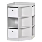 HOMCOM Mobile da Armadio per Bambini in Legno, Angolare Autoportante, Cassetti Contenitori per Giocattoli Vestiti Libri, Comò, Libreria per Bambini, Mensola Espositiva, Guardaroba per Camera da Letto con Dispositivo Antiribaltamento, Cassetti