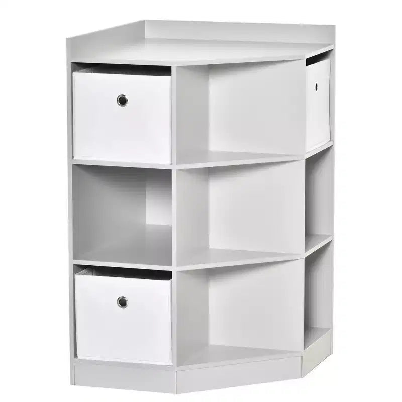 HOMCOM Mobile da Armadio per Bambini in Legno, Angolare Autoportante, Cassetti Contenitori per Giocattoli Vestiti Libri, Comò, Libreria per Bambini, Mensola Espositiva, Guardaroba per Camera da Letto con Dispositivo Antiribaltamento, Cassetti
