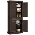 HOMCOM 71 Freestanding Kitchen Pantry with 4 Doors, and 2 Large Cabinets, Tall Storage Cabinet with Wide Drawer for Kitchen Dining Room