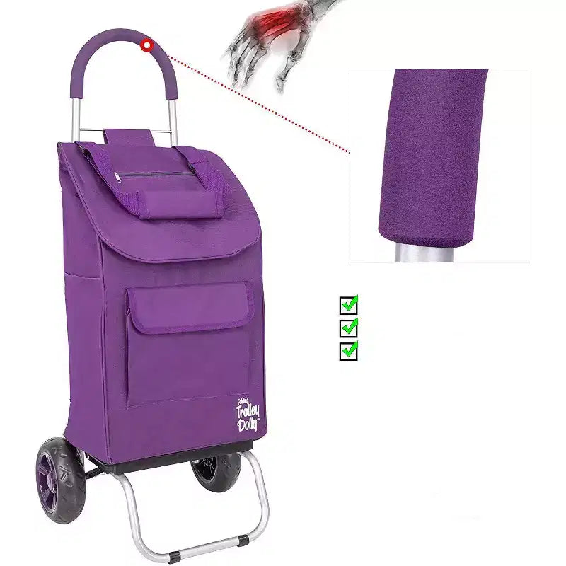 dbest products Trolley Dolly Carrello della spesa pieghevole con ruote, borsa rimovibile, carrello a mano personale con ruote