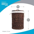 Cesta portabiancheria BirdRock Home Abaca con fodera - Espresso