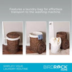 Cesta portabiancheria BirdRock Home Abaca con fodera - Espresso