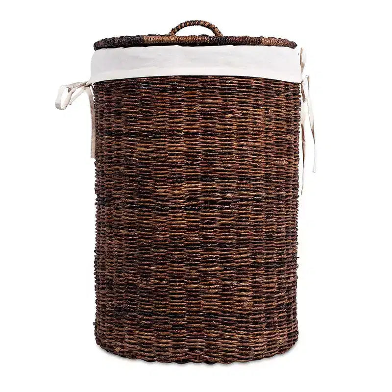 Cesta portabiancheria BirdRock Home Abaca con fodera - Espresso
