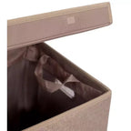 Cesto portabiancheria doppio BirdRock Home con coperchio e fodera rimovibile - Crema