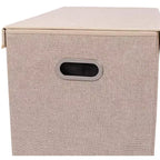 Cesto portabiancheria doppio BirdRock Home con coperchio e fodera rimovibile - Crema
