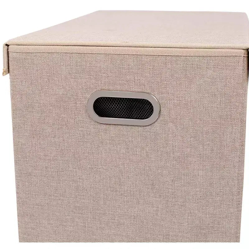 Cesto portabiancheria doppio BirdRock Home con coperchio e fodera rimovibile - Crema