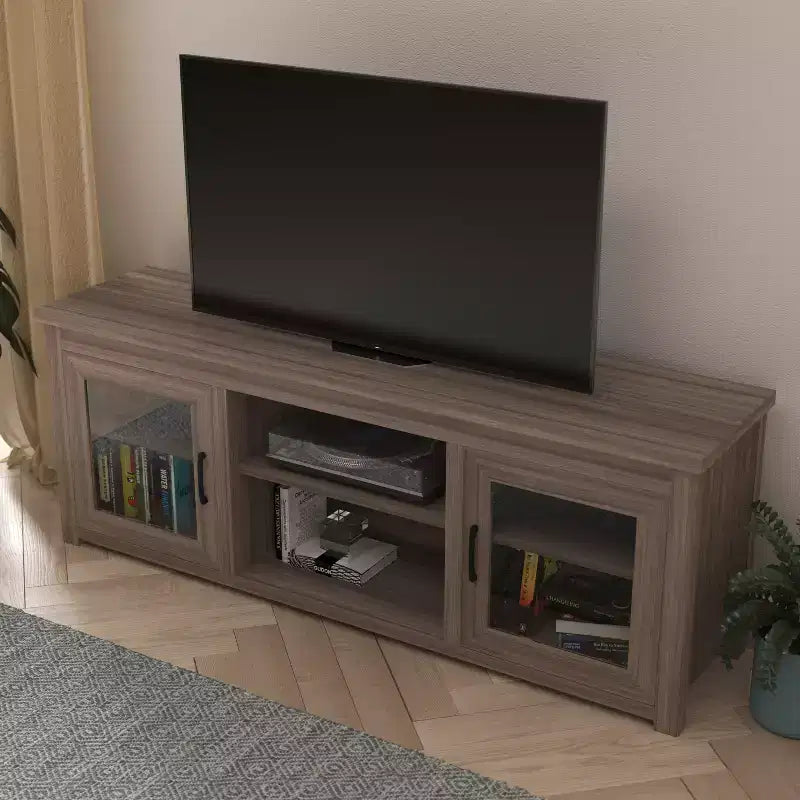 Merrick Lane Mobile TV Tradizionale con Anta in Vetro da 65" per TV fino a 80"
