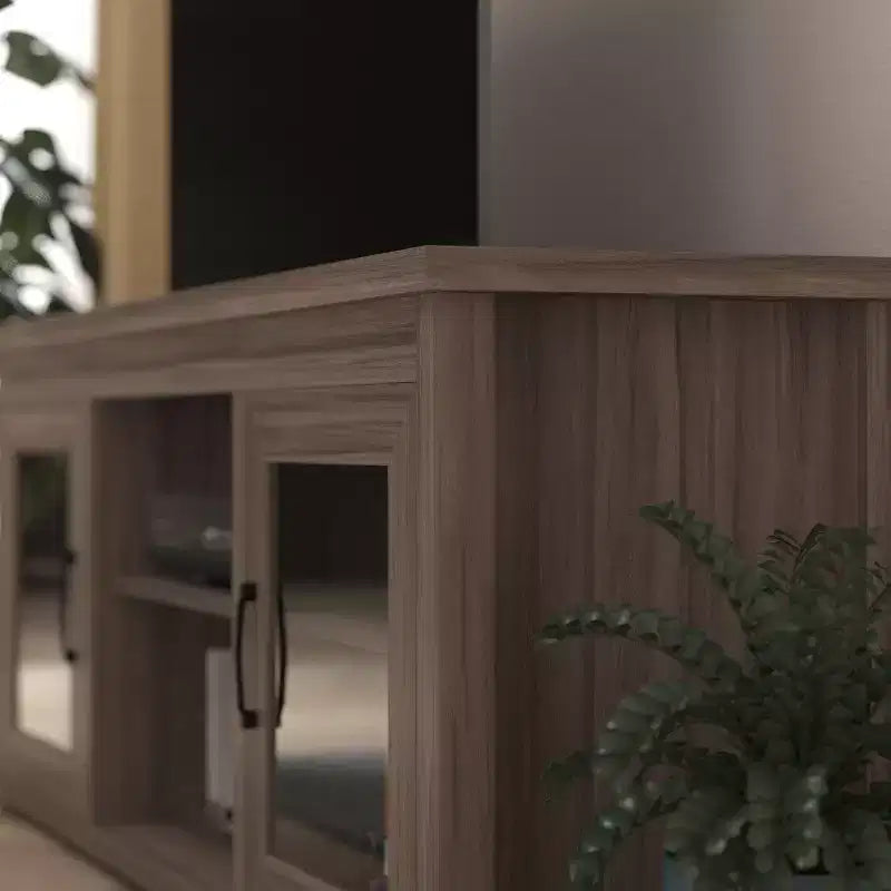 Merrick Lane Mobile TV Tradizionale con Anta in Vetro da 65" per TV fino a 80"