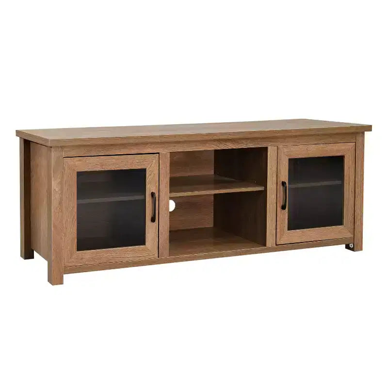 Merrick Lane Traditional Full Glass Door 65 TV Stand for up to 80 TVs