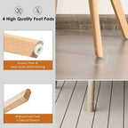 Costway Set di 4 Sedie Laterali Moderne da Pranzo con Gambe in Legno Mobili per la Casa Grigie